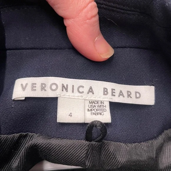 $695 Veronica Beard Miller Dickey Jacket Blazer Navy gold Double Breasted Sz 4 - Picture 12 of 16